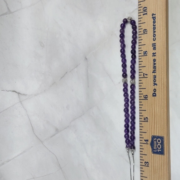 DMJ Amethyst/Sterling Silver Adjustable Slide Necklace - Picture 4 of 9